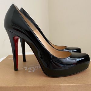 Christian Louboutin Rolando 120 Black Patent heels